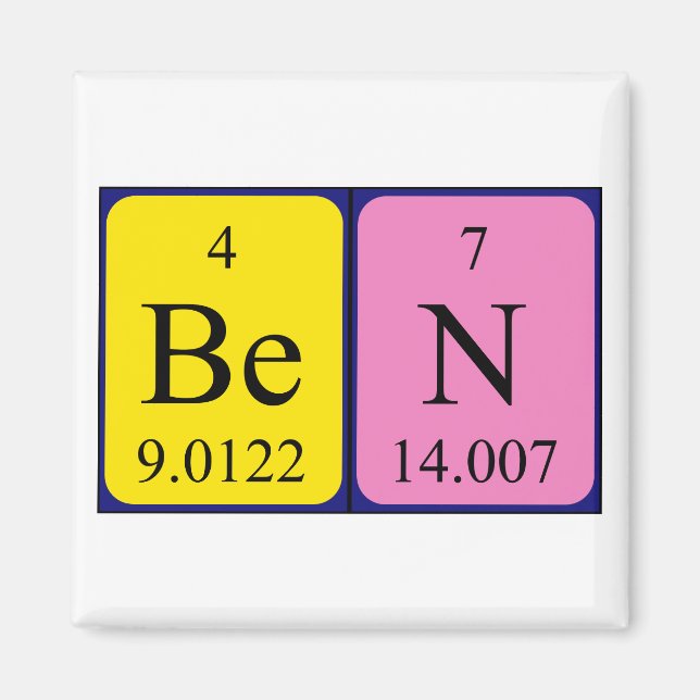 Ben periodic table name magnet (Front)