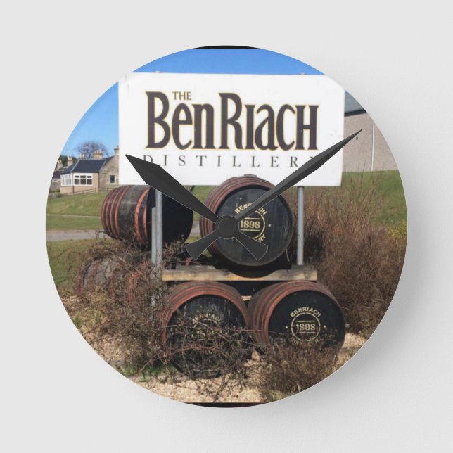 Ben Riach Uhr Whisky Watch Time for a Dram Round Clock (Front)
