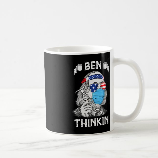 Ben Thinkin 4th Of July Fun Benjamin Franklin Patr Coffee Mug (Right)