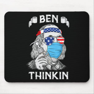 Ben Thinkin 4th Of July Fun Benjamin Franklin Patr Mouse Pad