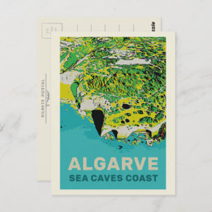 Benagil sea cave coastline Algarve Portugal Postcard