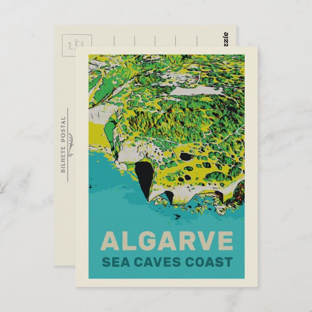 Benagil sea cave coastline Algarve Portugal Postcard (Front/Back)