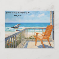 Bench Beach Bird in The Summer