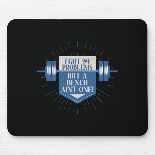 Bench Bodybuilding For Men Powerlifting Motivation Mouse Pad (Front)