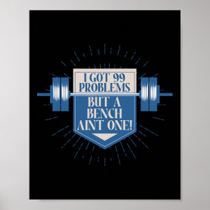 Bench Bodybuilding For Men Powerlifting Motivation Poster