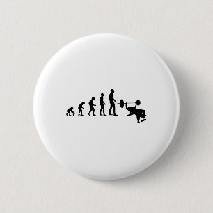Bench Press Bodybuilding Funny Evolution Strength  6 Cm Round Badge