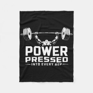 Bench Press Exercise Bodybuilding Fitness Workout Fleece Blanket