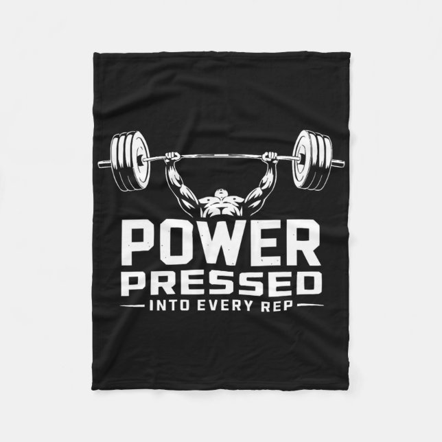 Bench Press Exercise Bodybuilding Fitness Workout  Fleece Blanket (Front)
