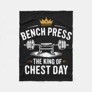 Bench Press Exercise Bodybuilding Fitness Workout  Fleece Blanket