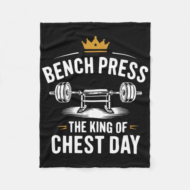 Bench Press Exercise Bodybuilding Fitness Workout  Fleece Blanket (Front)