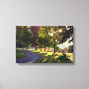 Bench & Sunbeams 17x11  .75" Canvas Print