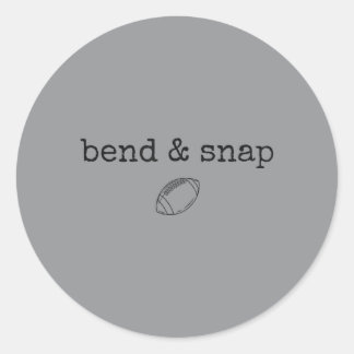 Bend And Snap Football Game Day Touchdown Season Classic Round Sticker