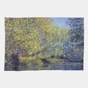 Bend in Epte River near Giverny by Claude Monet Tea Towel