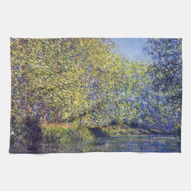Bend in Epte River near Giverny by Claude Monet Tea Towel (Horizontal)