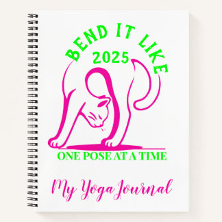 Bend It Like 2025: Yoga Cat Fun Notebook
