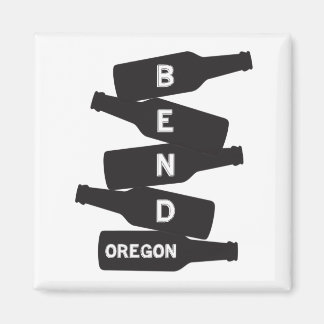 Bend Oregon Beer Bottle Stack Logo Magnet