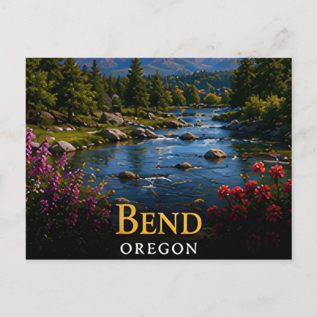 Bend Oregon High Desert & Cascade Trails 🗺️ Postcard (Front)