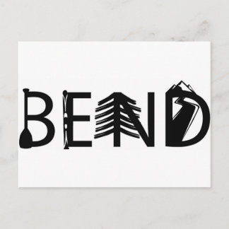 Bend Oregon Outdoor Activity Letters Logo Postcard