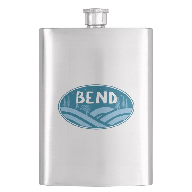 Bend Oregon Outdoors Hip Flask (Front)