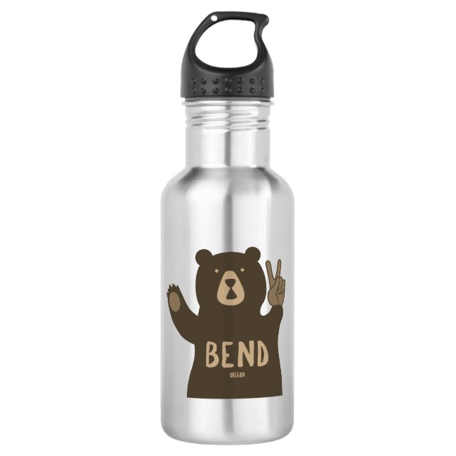 Bend Oregon Peace Bear 532 Ml Water Bottle (Front)