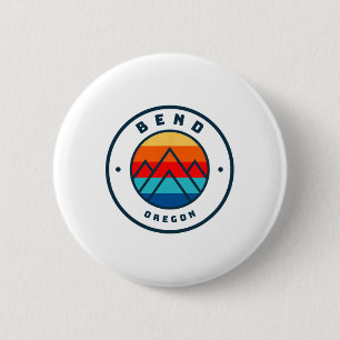 Bend Oregon Skiing Snowboarding Ski Family Trip  6 Cm Round Badge
