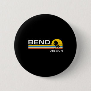 Bend Oregon Skiing Vintage Retro Souvenirs  6 Cm Round Badge