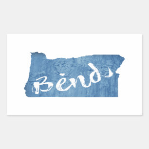 Bend, Oregon Wood Grain Rectangular Sticker