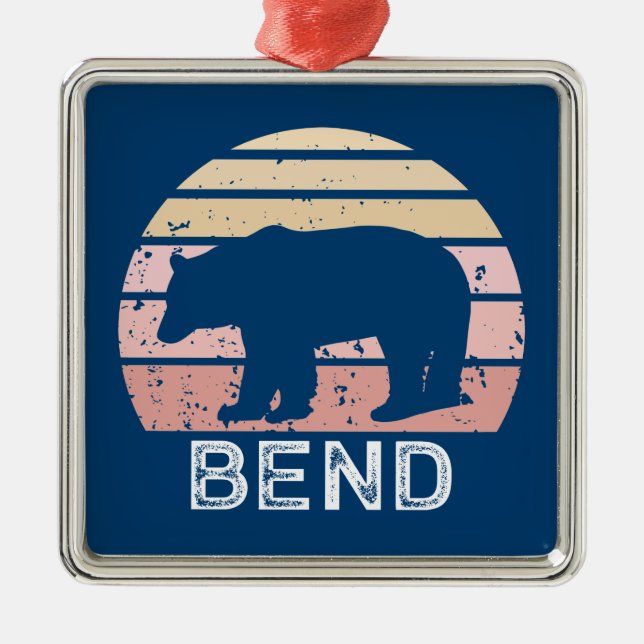 Bend Retro Bear Metal Tree Decoration (Front)