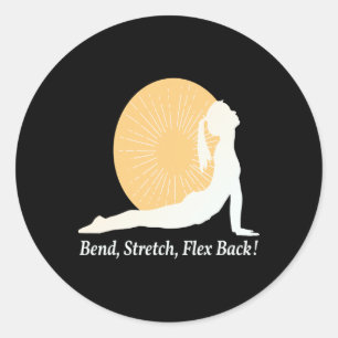 Bend Stretch Yoga Sunrise Pose Wellness Motivation Classic Round Sticker