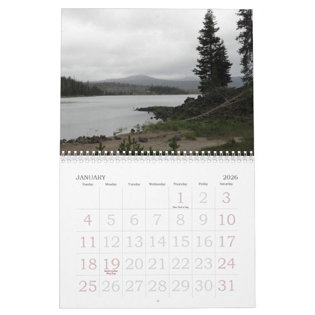 Bend, the heart of OR Calendar (Jan 2026)