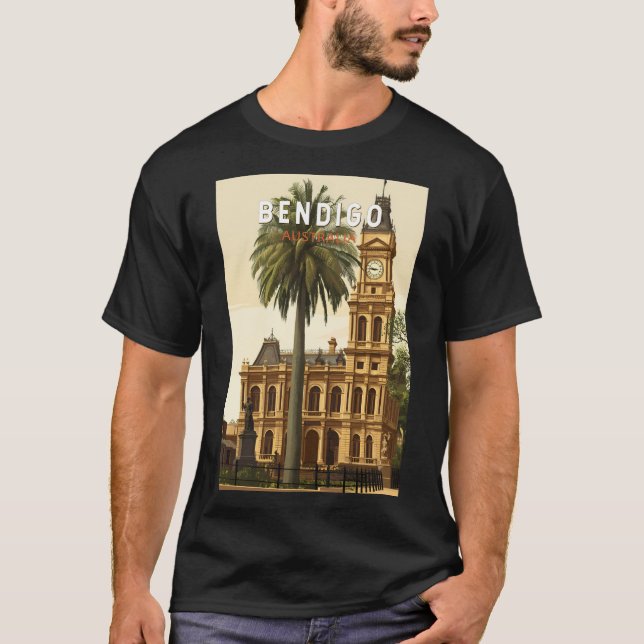 Bendigo Australia Travel Art Vintage T-Shirt (Front)