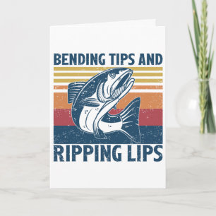 Bending Tips And Ripping Lips Vintage Funny Salmon Card
