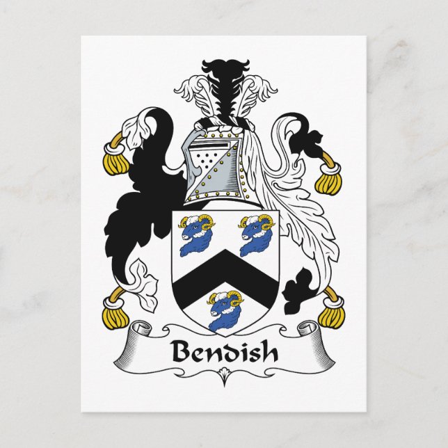 Bendish Family Crest Postcard (Front)