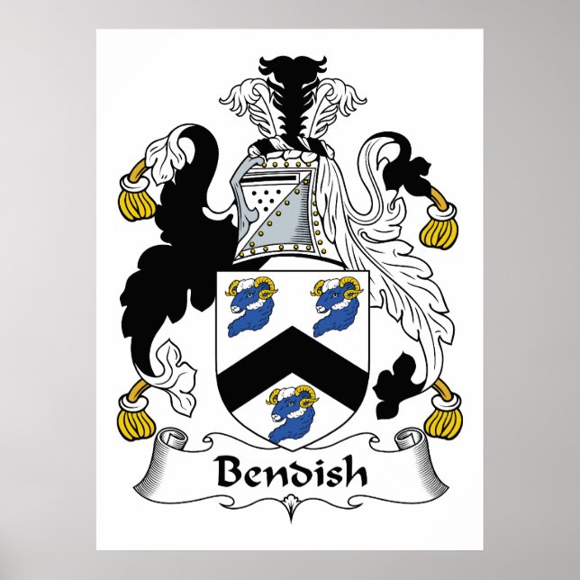 Bendish Family Crest Poster (Front)