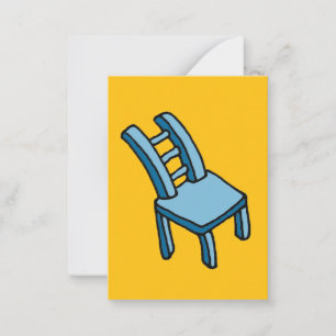 Bendy Blue Chair Cartoon Illustration Card