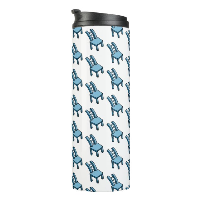 Bendy Warped Blue Chair Cartoon Illustration Thermal Tumbler (Rotated Right)