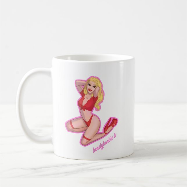 BendyBarbie Cartoon Mug (Left)