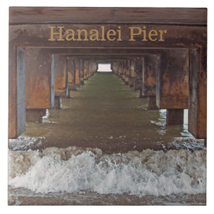 "BENEATH HANALEI PIER" (KAUAI) TILE