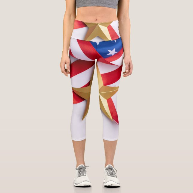 Beneath the Banner’s Fold Capri Leggings (Front)