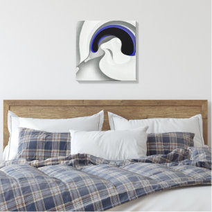 Beneath the Blue: Abstract Grey, Black & Blue Canvas Print