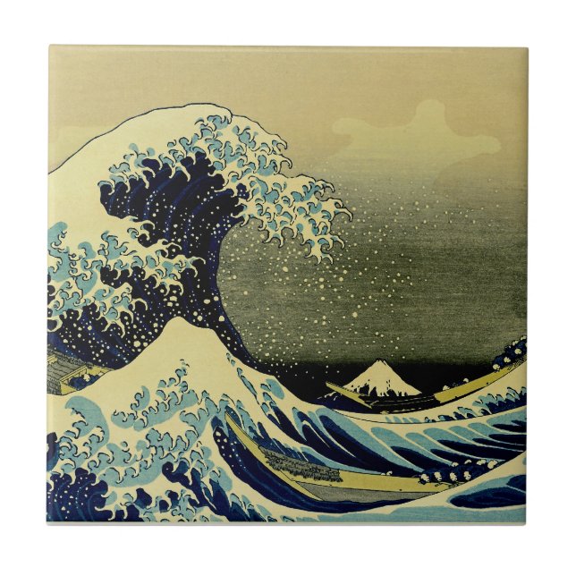 Beneath the Wave off Kanagawa Tile (Front)