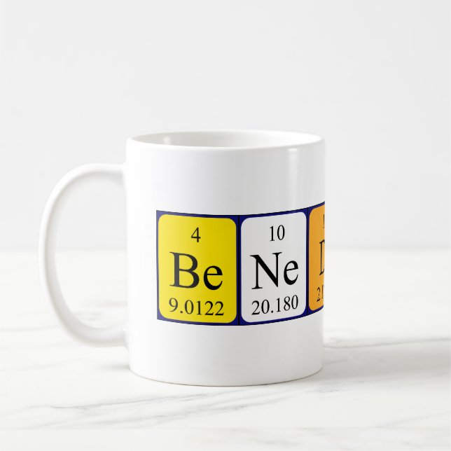 Benedict periodic table name mug (Left)