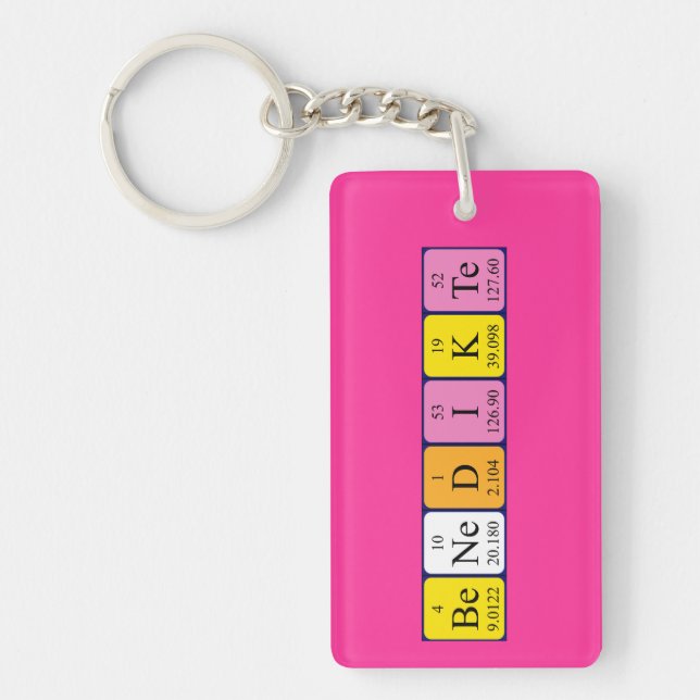 Benedikte periodic table name keyring (Front)
