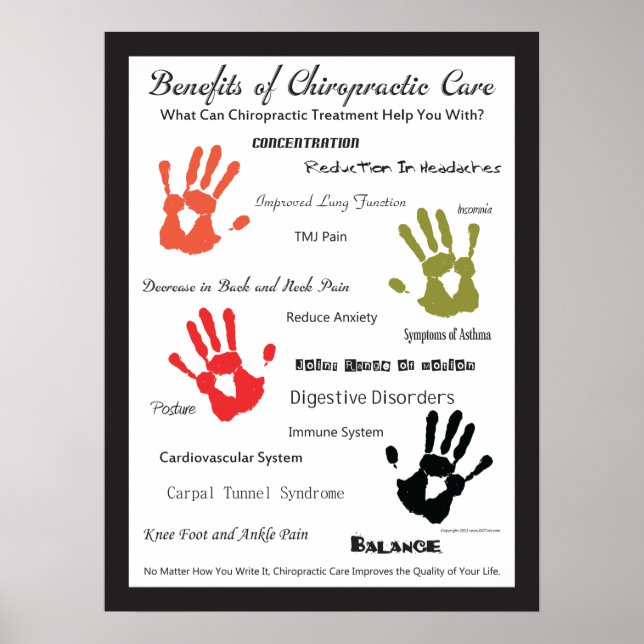Benefits of Chiropractic Care Poster (Front)