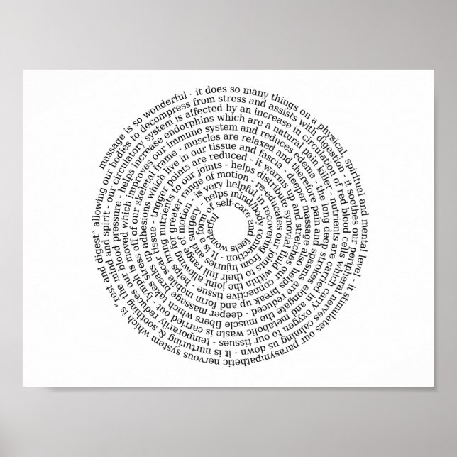 Benefits of Massage poster (Front)