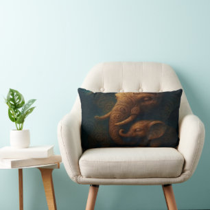 Benevolent Elephants Lumbar Cushion