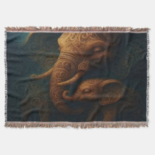 Benevolent Elephants Throw Blanket