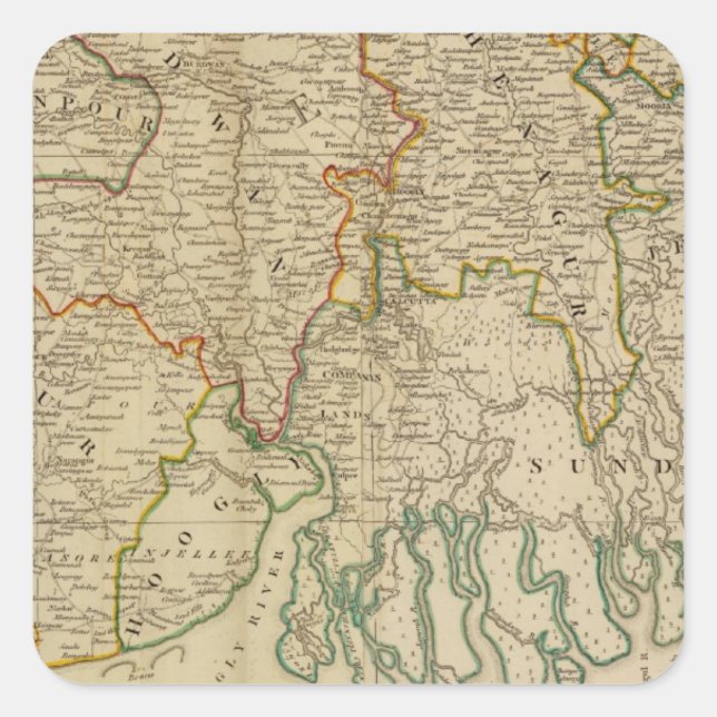 Bengal, Bahar &c south Square Sticker (Front)