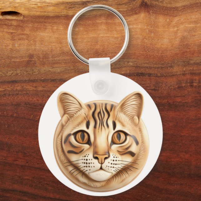 Bengal Cat 3D Inspired Key Ring (Back)