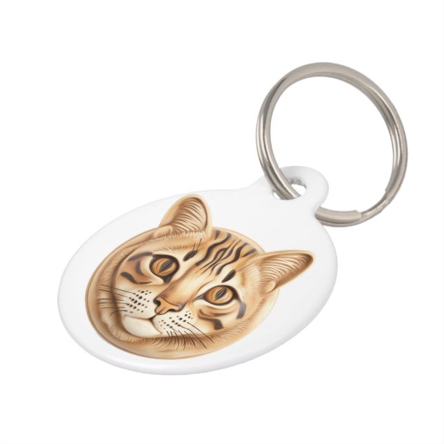 Bengal Cat 3D Inspired Pet Tag (Side)
